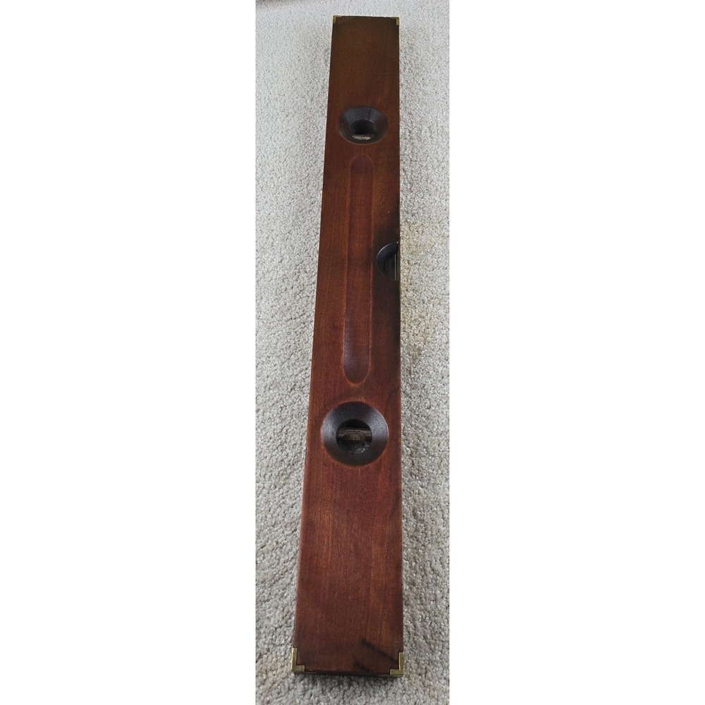 Vintage Stanley No. 3 28" Wood Brass Spirit Level Carpenter Tool